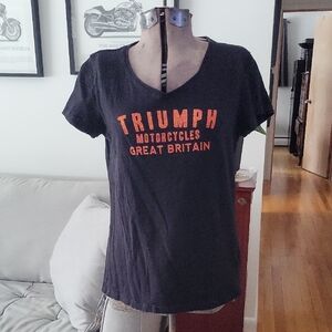 Triumph Top, Large, Black/Orange. Vintage